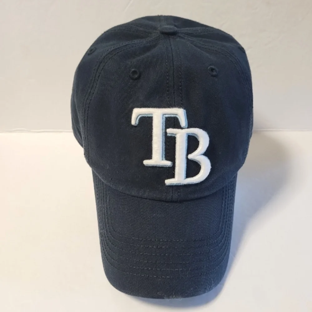 Tampa Bay Rays fitted ball cap Sz Large 47 brand Navy Blue